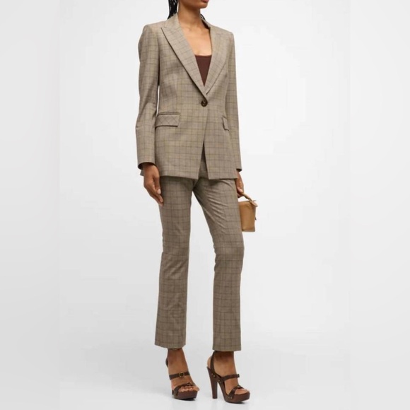 New Veronica Beard Arte Check Tailored Crop Pant in Size 8 - Picture 2 of 15